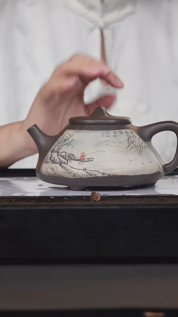 茶壶紫砂李小敏天青泥独钓寒江雪500cc