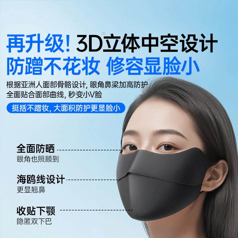 25SKZ003  冰氧护眼角防晒口罩透气防紫外线高颜值冰丝面罩