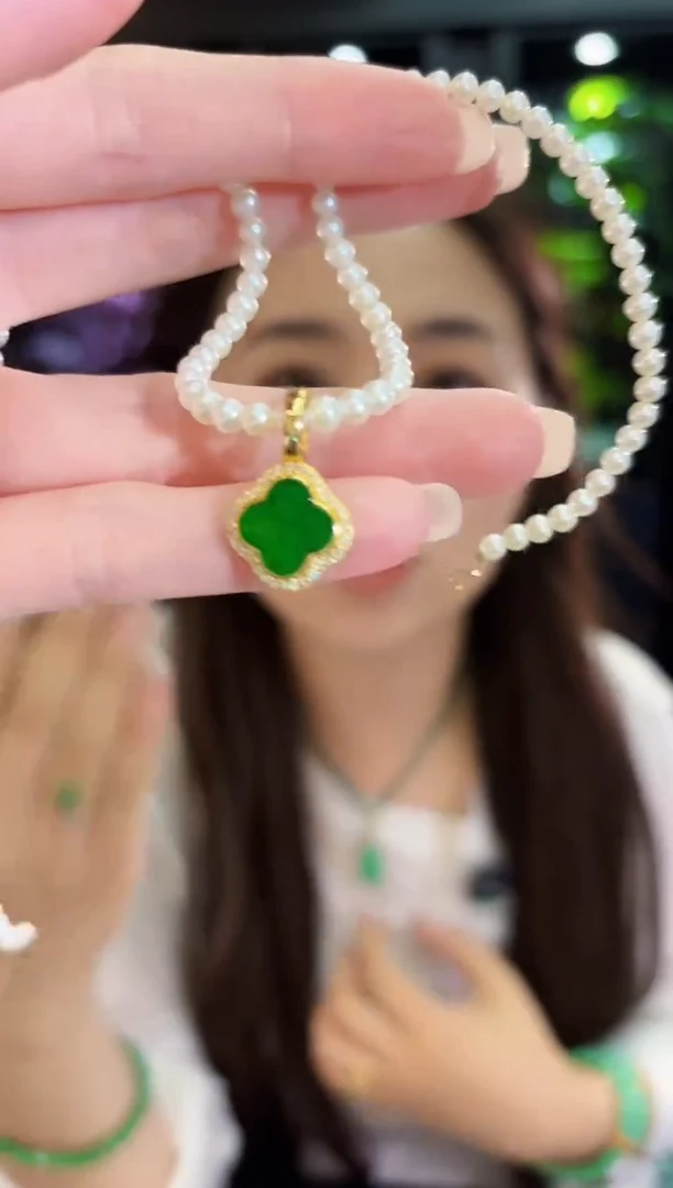 吊坠(不含链)未镶嵌翡翠3四叶草 缅料A货/多样性发货/一件