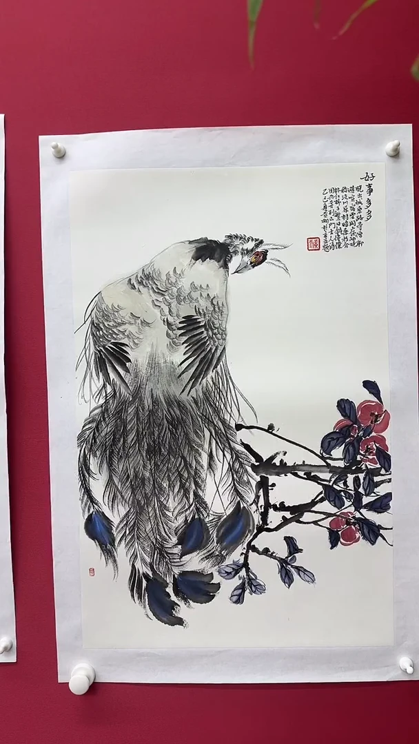 国画人***在黄栩2.7平尺花鸟