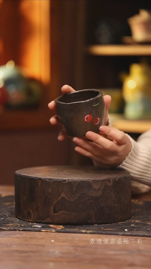 陶瓷景德镇高温釉下手绘陶瓷@L425@