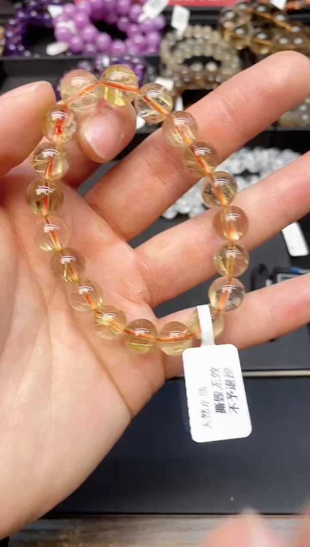 【闪购商品】水晶手串未镶嵌115 金发 10mm