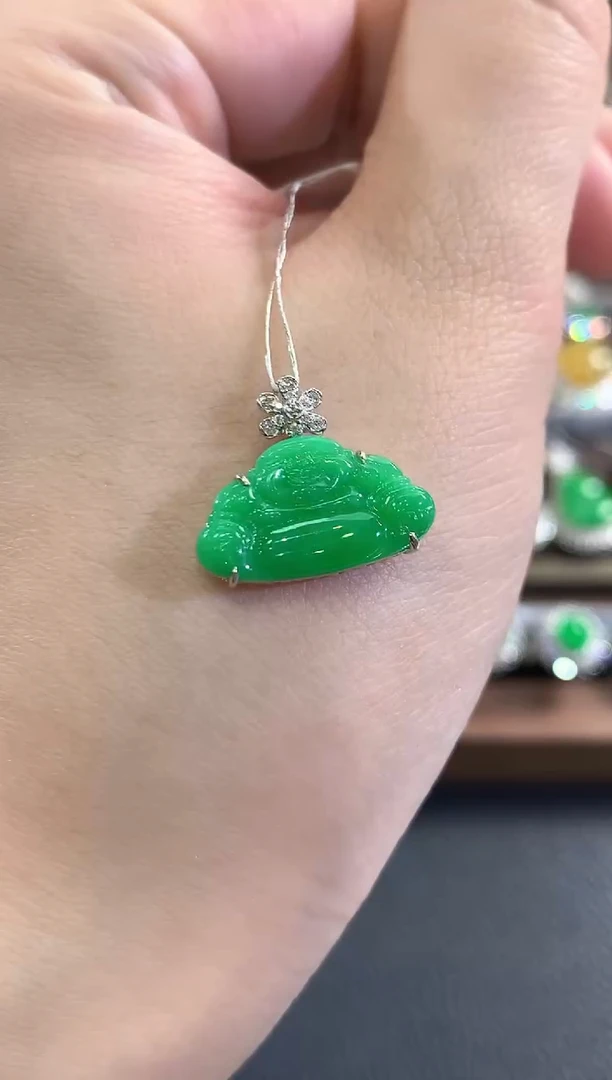 吊坠(不含链)18K金镶嵌翡翠b28多样性一件发货