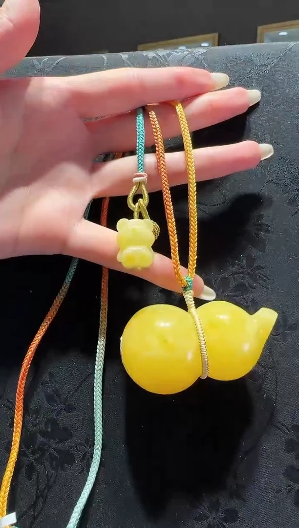 【闪购商品】琥珀项链未镶嵌蜜蜡葫芦编绳款项链
