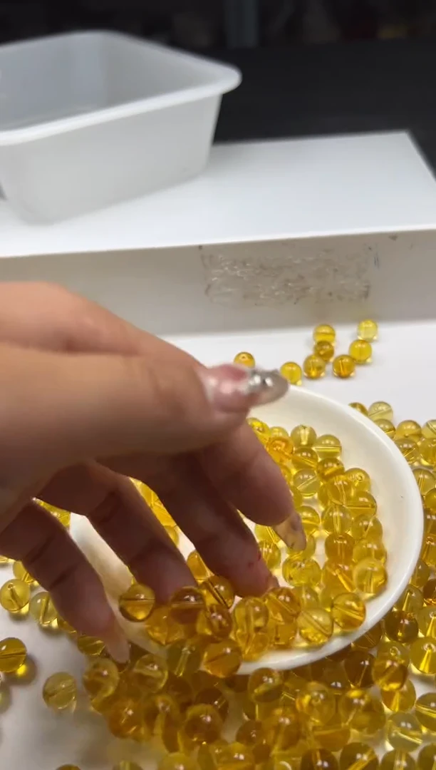 未镶嵌颈饰水晶w125黄水晶10mm*10颗