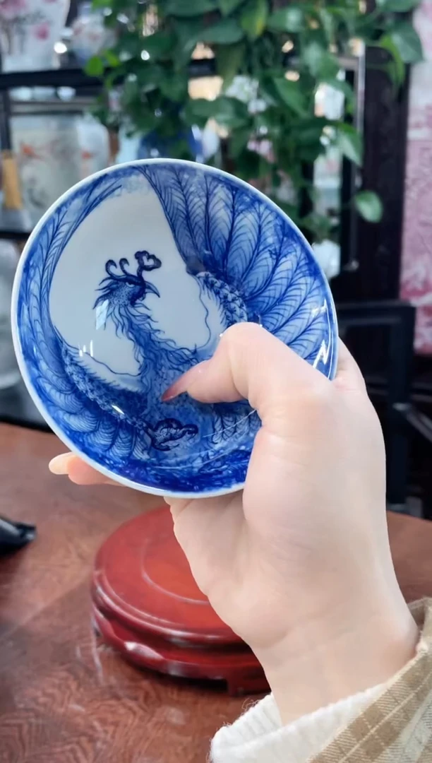 【闪购商品】040陶瓷供应链青花过墙凤凰主人杯