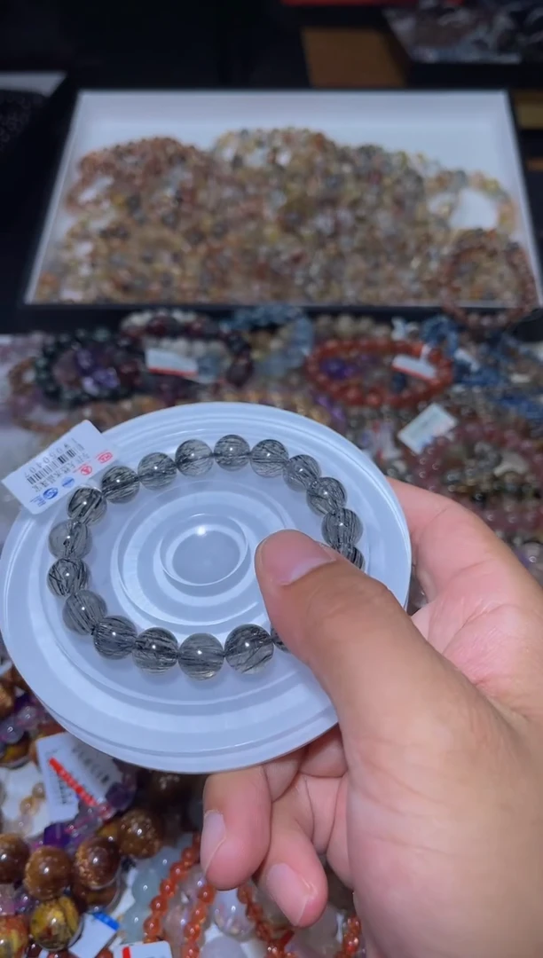 未镶嵌手链水晶L007黑发晶单圈10mm-多样性发其一