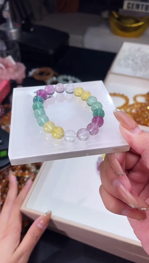 【闪购商品】萤石/未镶嵌彩萤石手串10mm