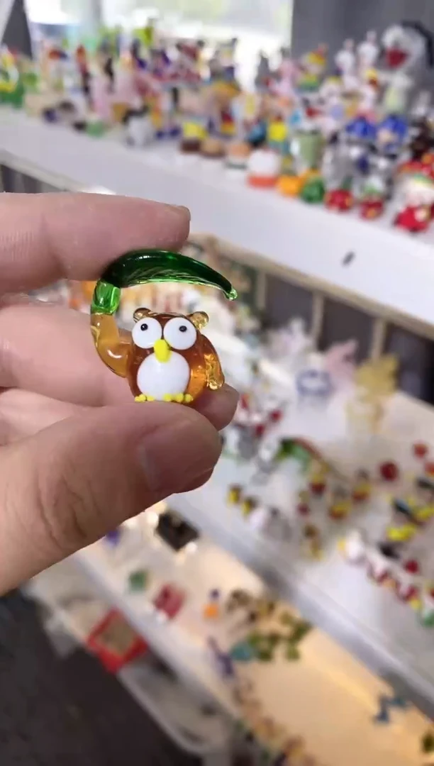 琉璃手工艺品叶子猫头鹰