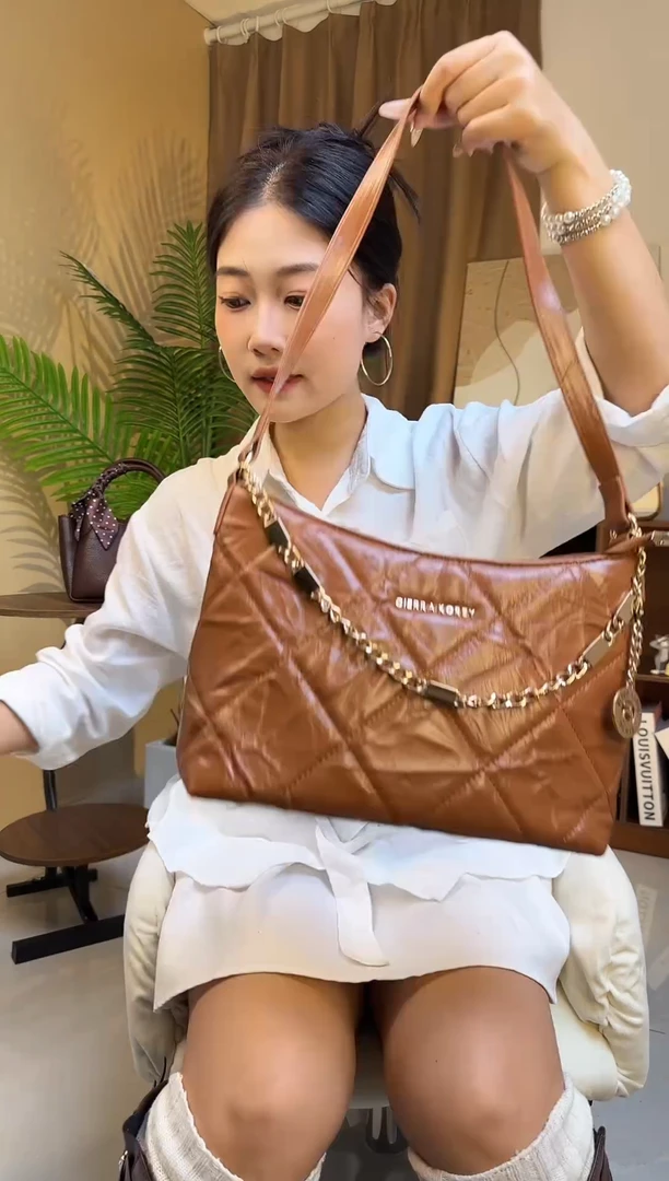 牛皮（革）棕色hobo轻奢女包