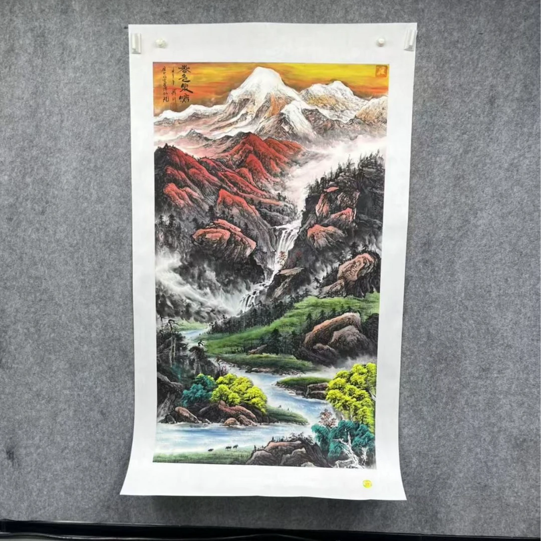 x六尺竖幅春色泉鸣山水画