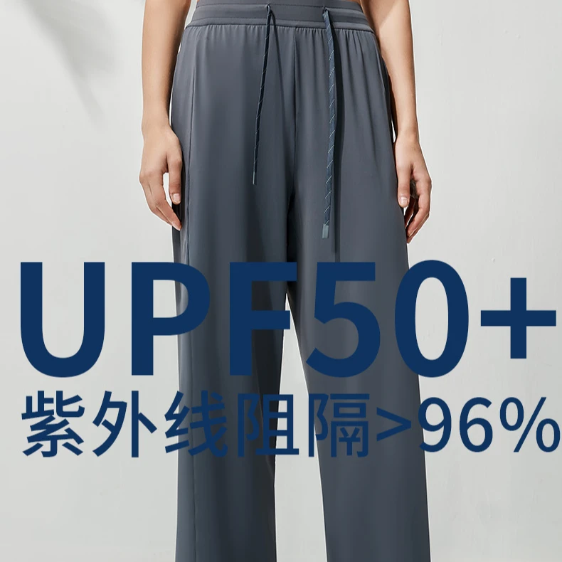 防晒裤女夏季薄款修身冰丝垂感阔腿裤子休闲运动裤2025年新款
