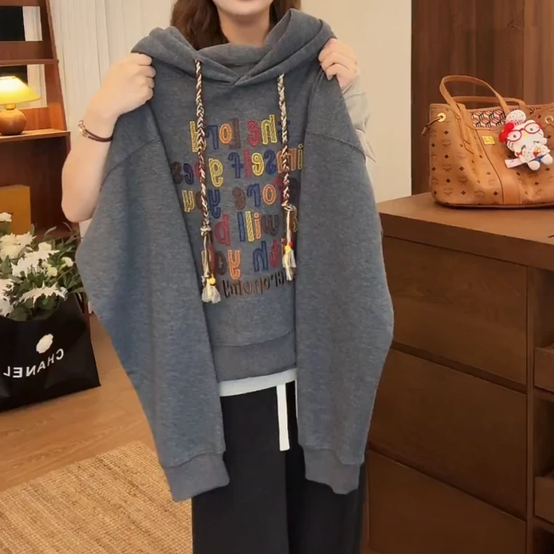 【彩色字母】2025秋冬季时尚百搭连帽长袖卫衣宽松显瘦LK2507471