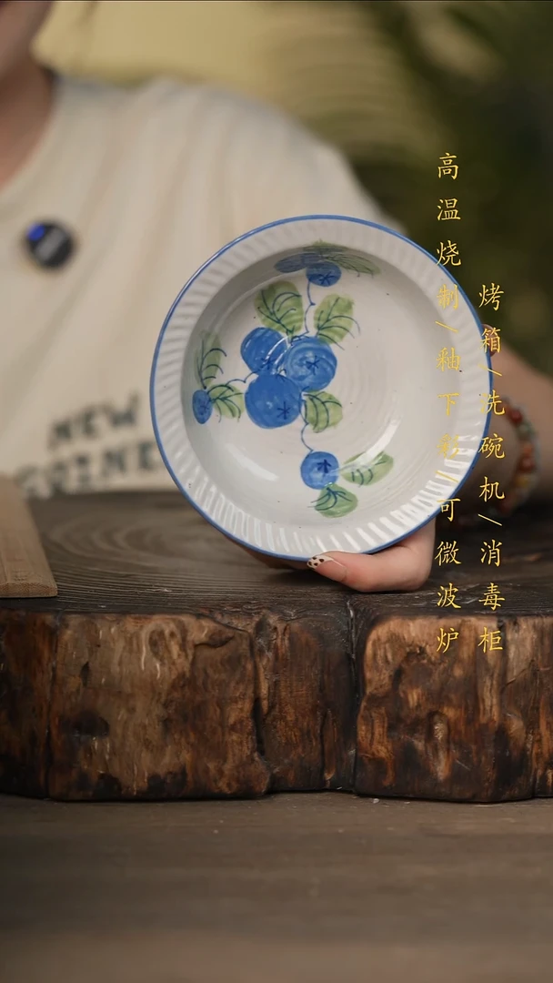 瓷片景德镇高温釉下彩可微波烤箱洗碗机
