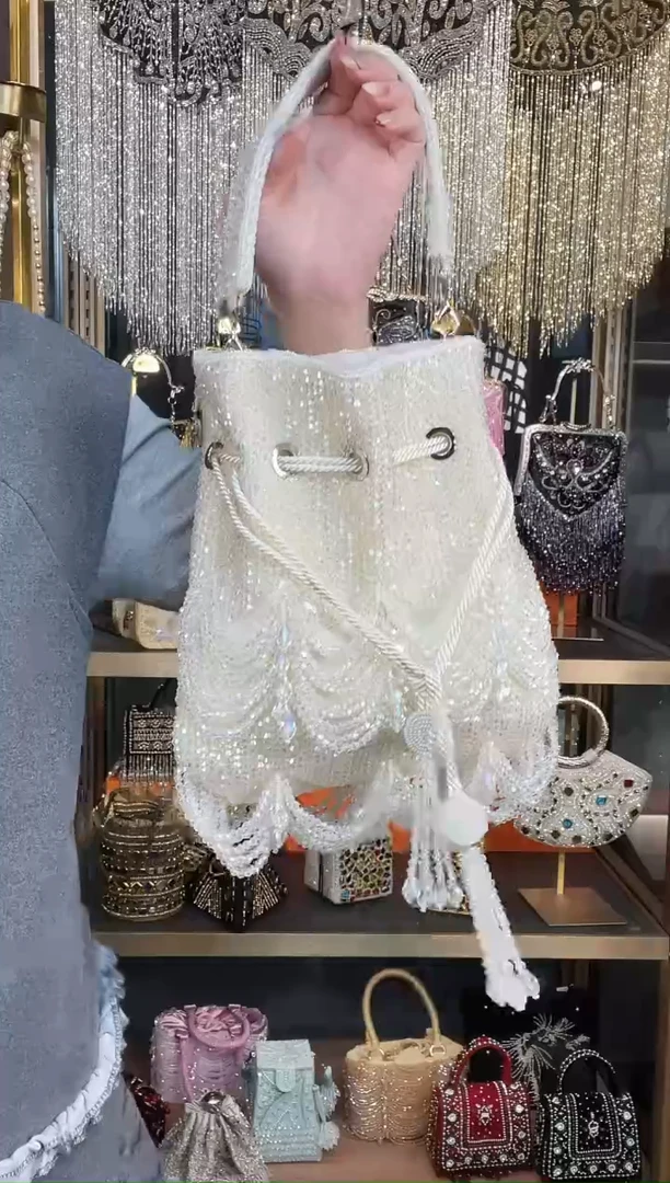 织物织物珠韵恒泽重工串珠手提包直播间女神专拍