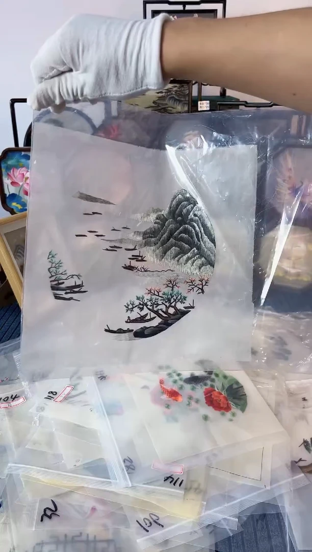 织绣纯手工苏绣双面绣绣布65