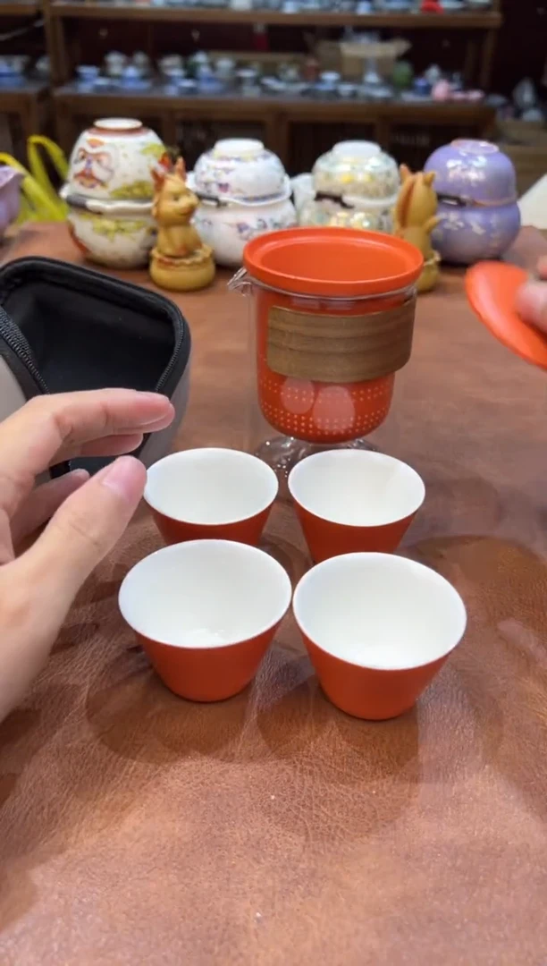 真的很便宜会开片的旅行茶具