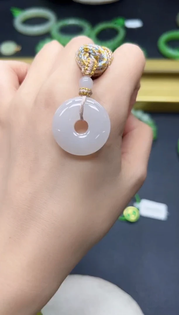 颈饰未镶嵌和田玉KJYHT08 白玉平安扣