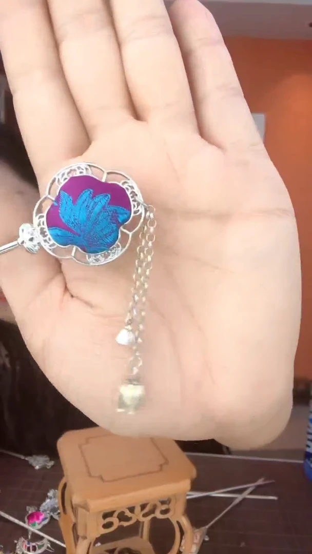 刺绣蜜***半非遗手工刺绣发簪