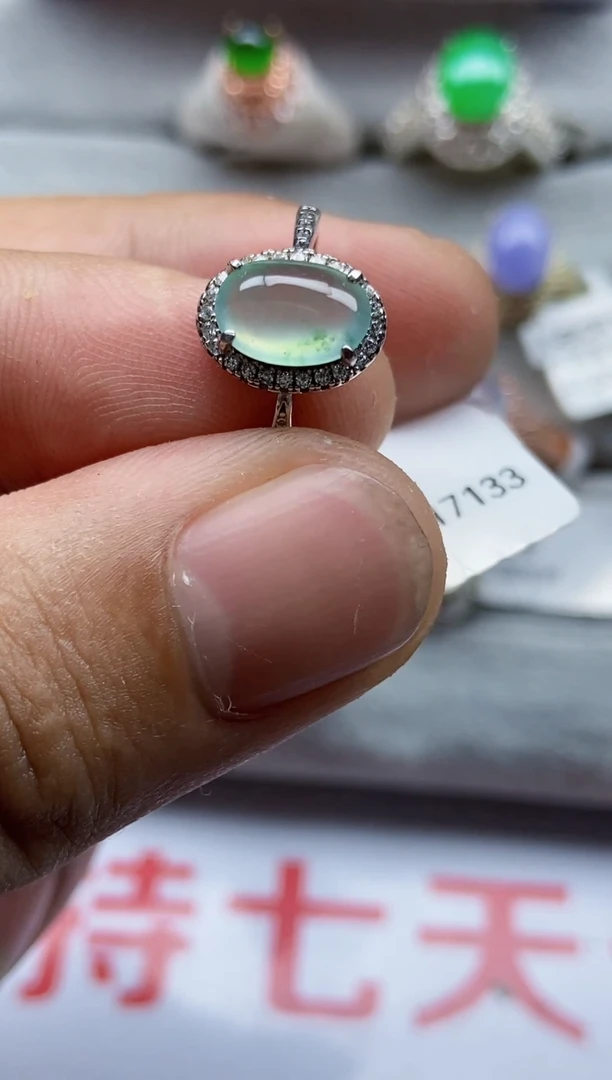 【闪购商品】翡翠戒指银S925镶嵌0000
