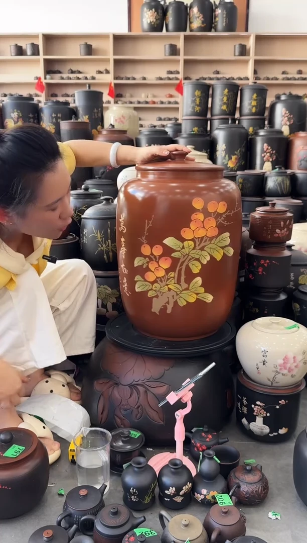 罐瑕疵 彩填 复烧三号茶缸 高52cm 772
