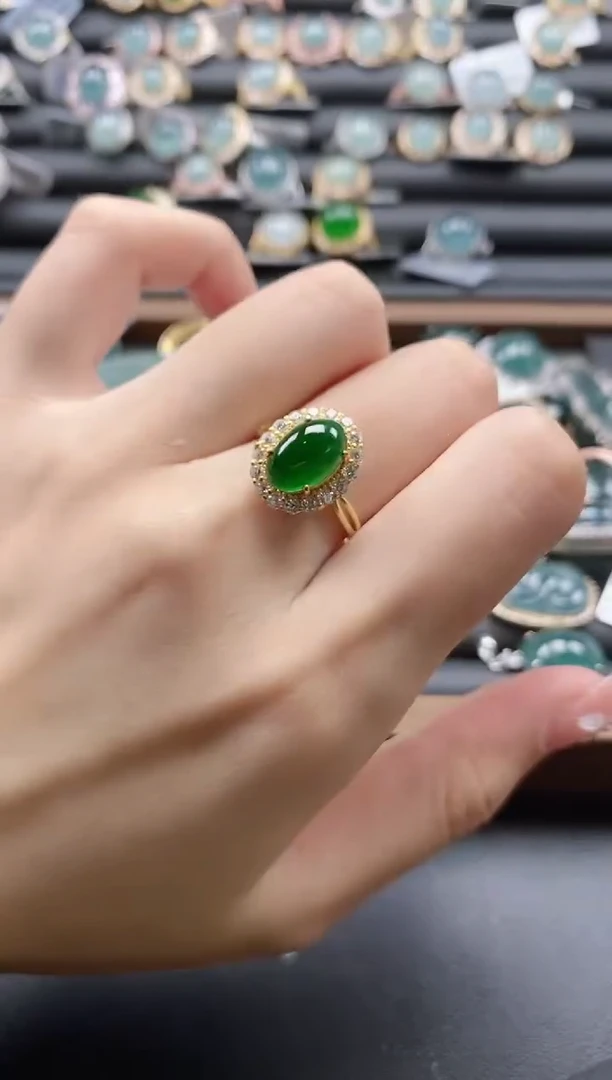 【闪购商品】翡翠戒指银S925镶嵌51511