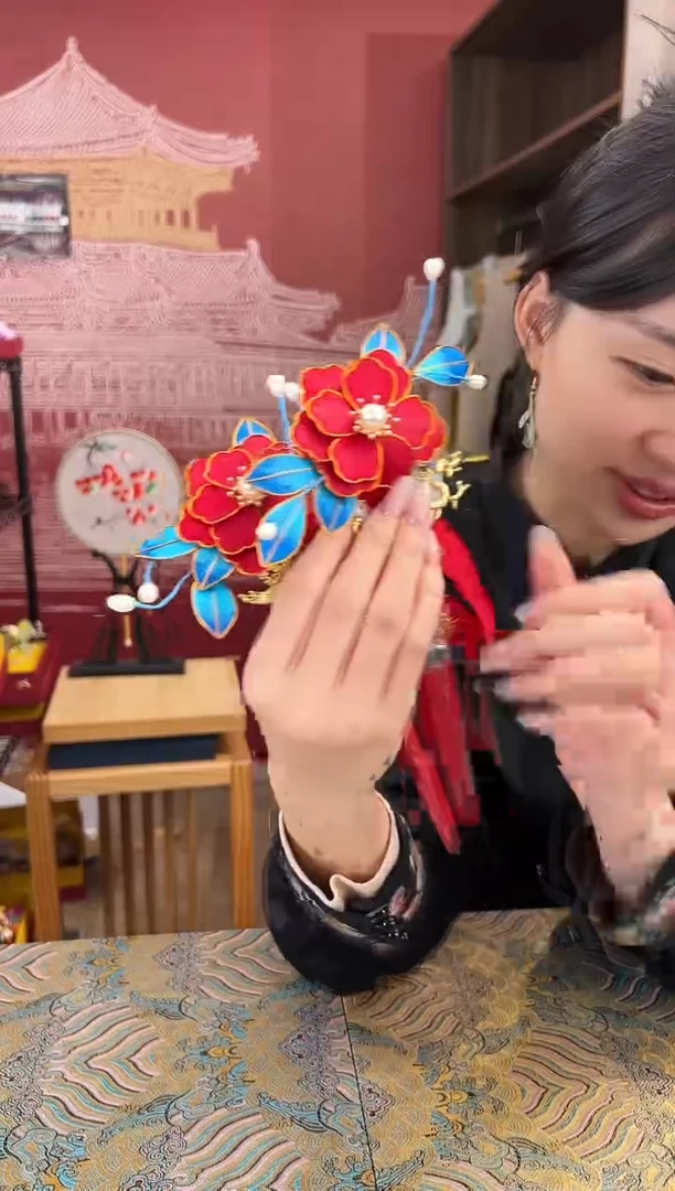 【闪购商品】刺绣非遗绒花（发饰）