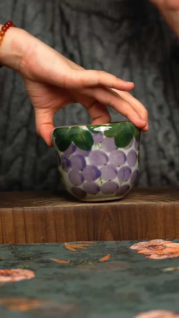 杯釉下彩手工手绘同款陶器