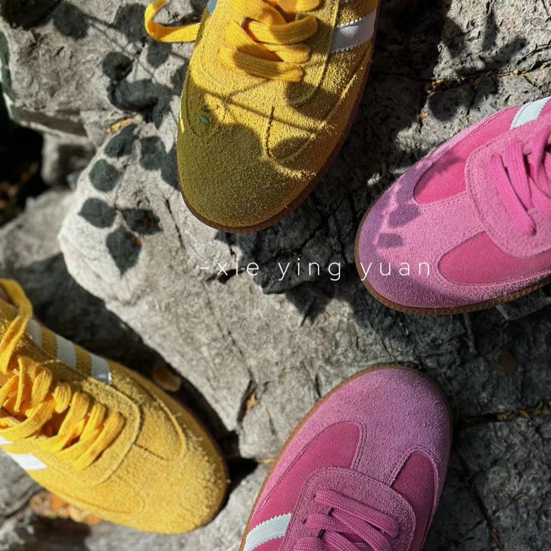 微瑕草莓熊德训鞋复古小女鞋8010-6