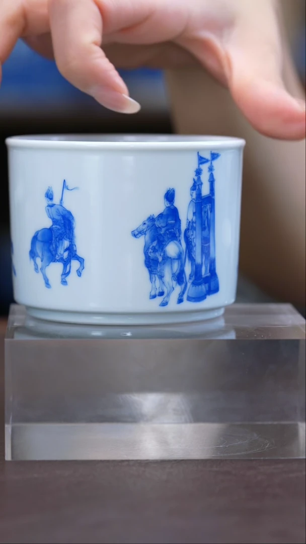 青山秋雨明皇图主人杯陶瓷