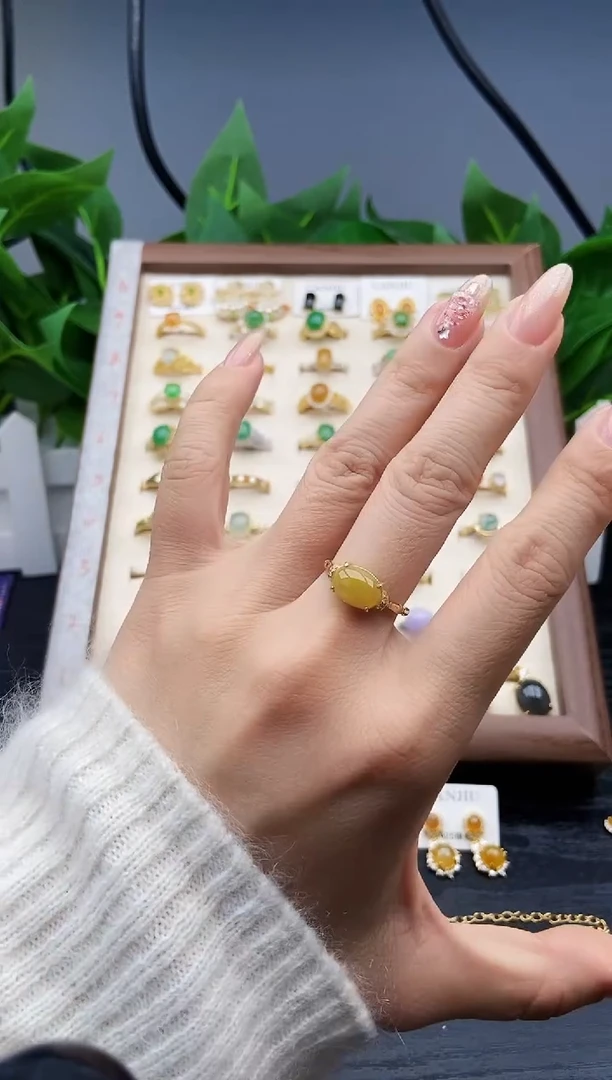 银S925镶嵌戒指翡翠12