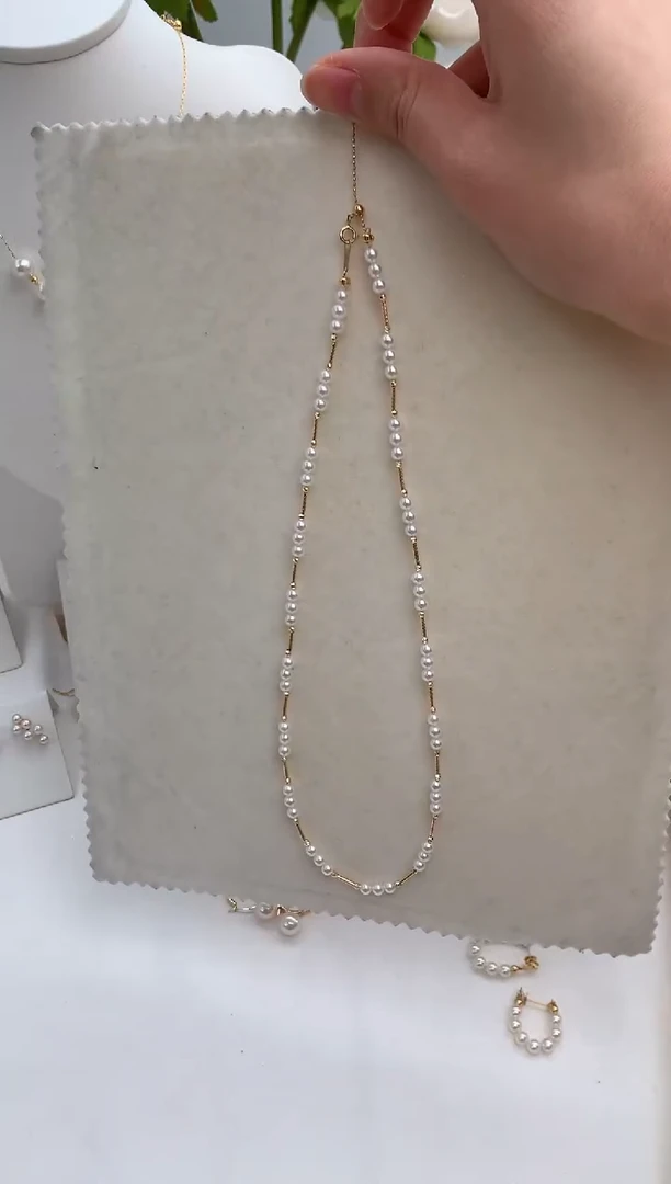 【闪购商品】海水珍珠项链18K金镶嵌3.5-4极光设计款项链