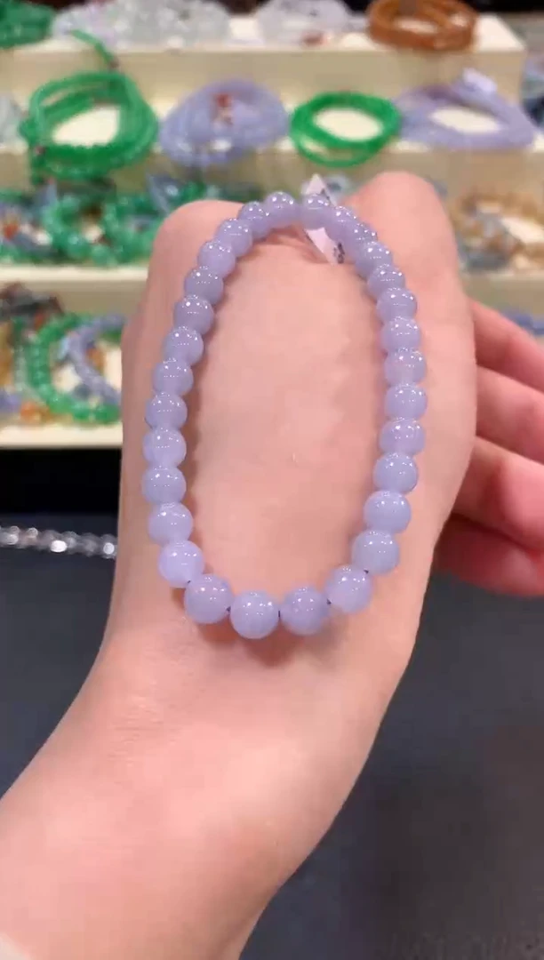 未镶嵌手串翡翠m15紫色有色差
