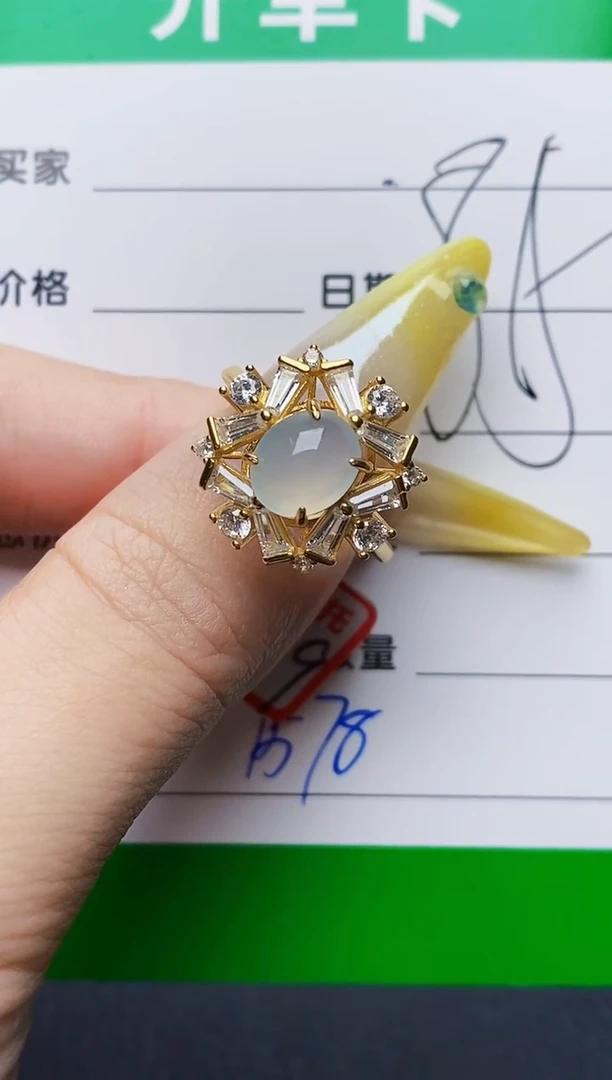 银S925镶嵌戒指翡翠1578