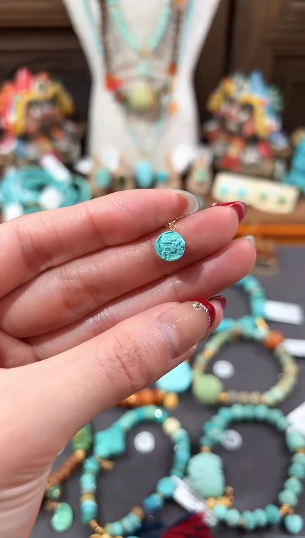 【闪购商品】绿松石提溜18K金镶嵌绿松石提溜