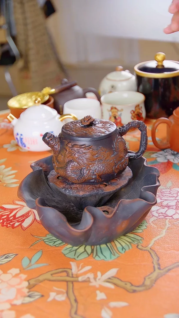 紫陶祥龙壶茶壶大容量