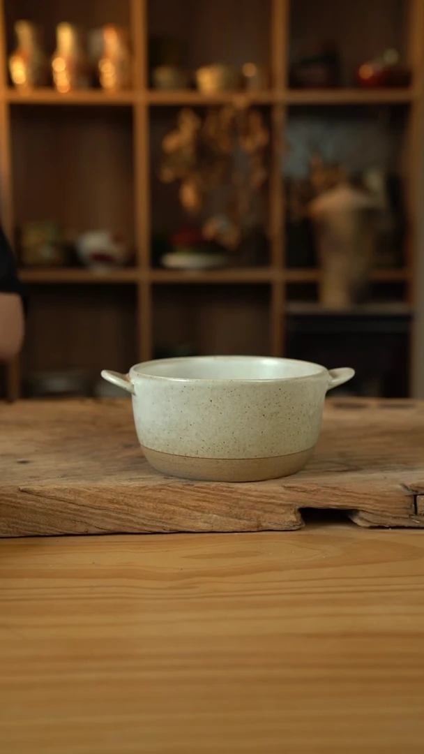 奶奶系列的双耳拼色泡面桶1个