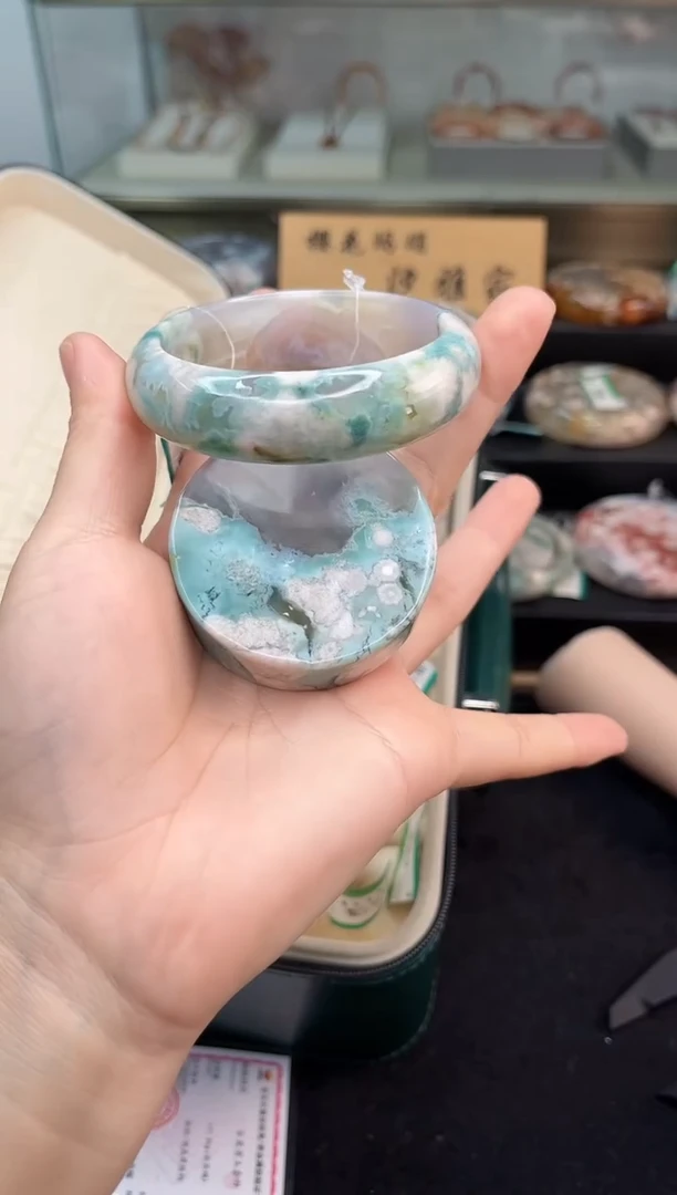 未镶嵌手镯石英质玉56圈口（赠品镯心）2S9007