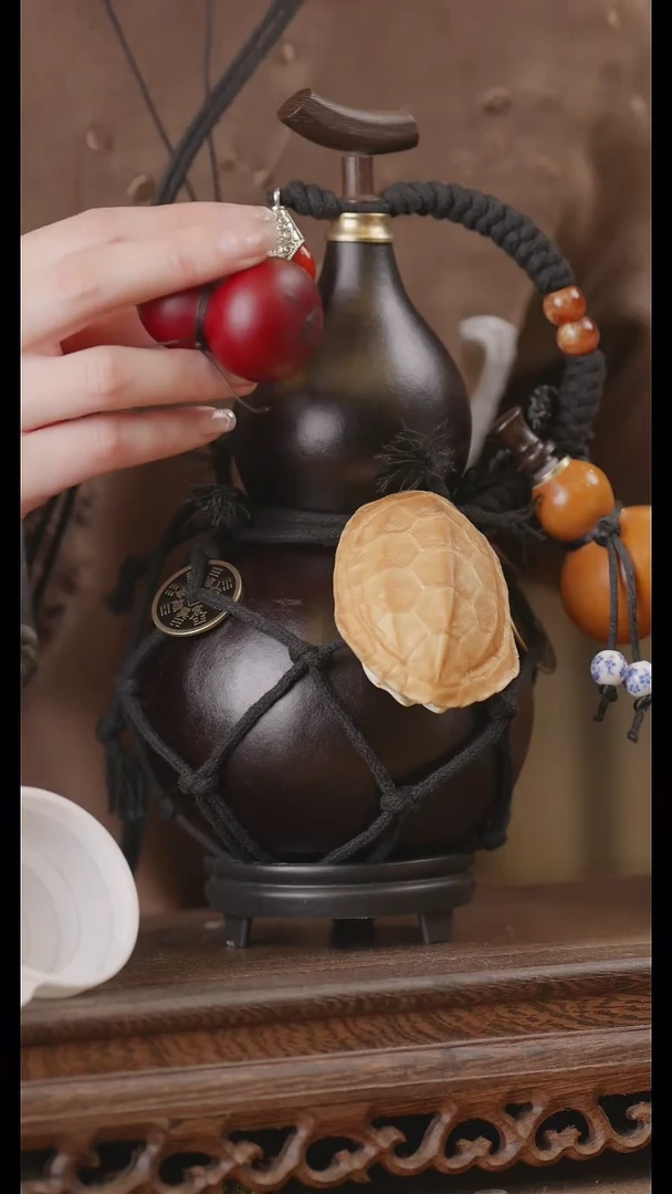 【闪购商品】212号精品天然大漆工艺防渗内胆酒葫芦~