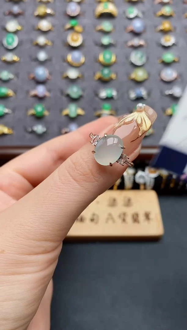 银S925镶嵌戒指翡翠.