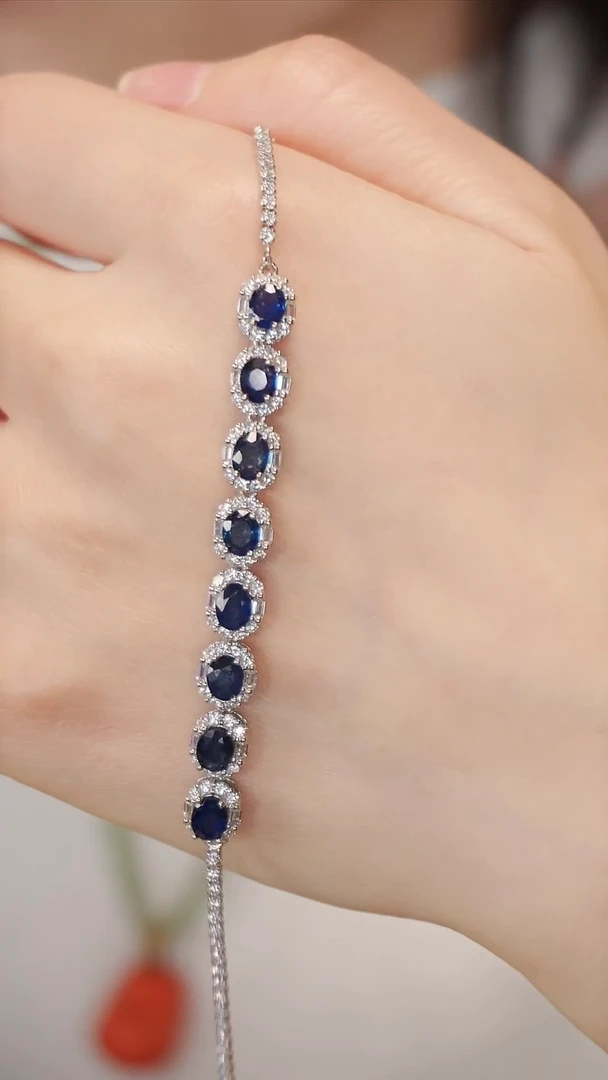 手链蓝宝石银S925镶嵌1【】