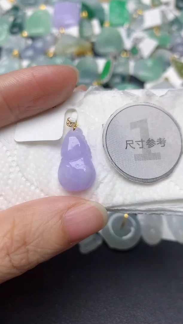 颈饰18K金镶嵌翡翠天然缅甸A货翡翠