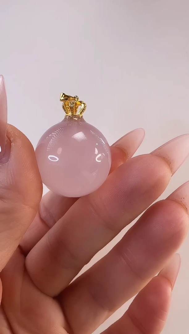 颈饰18K金镶嵌水晶挂饰约25MM