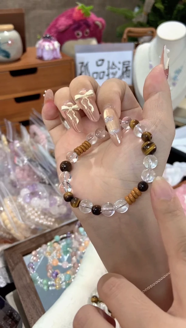水晶手串未镶嵌孤品捡漏均匀瑕疵介意勿拍