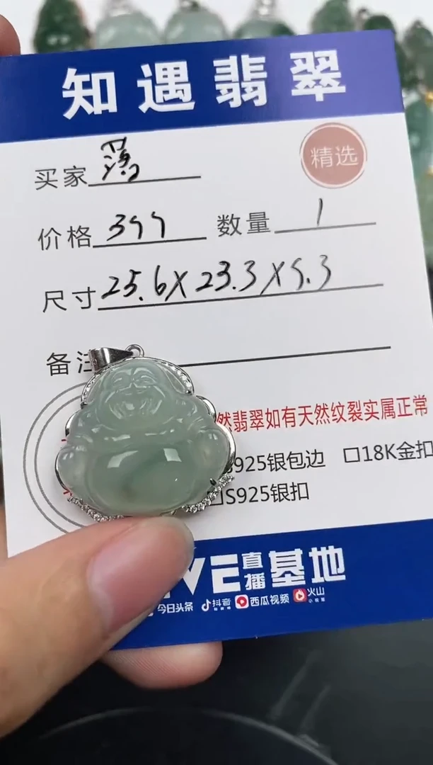 颈饰银S925镶嵌翡翠心****）挂件
