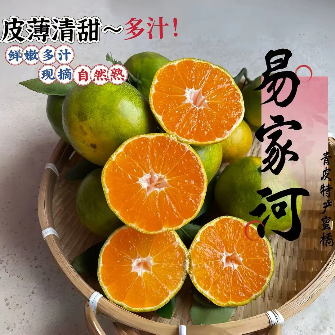 现采江西永修易家河现发青皮蜜桔无籽皮薄新鲜应季水果