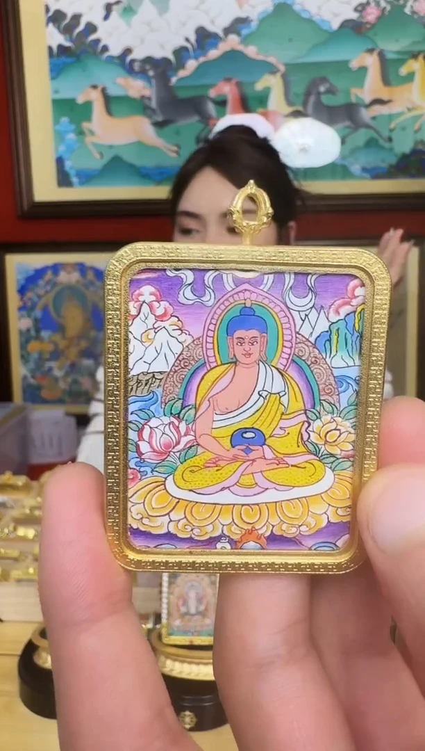 吊坠阿老师-热贡纯手绘周毛