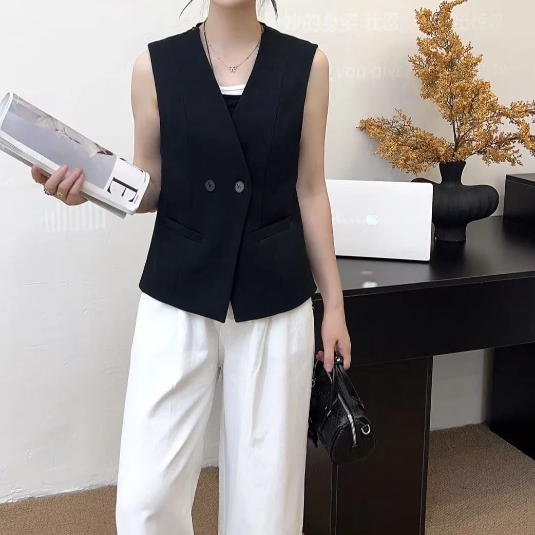 小施家欧版拼接设计别致高货马甲2560