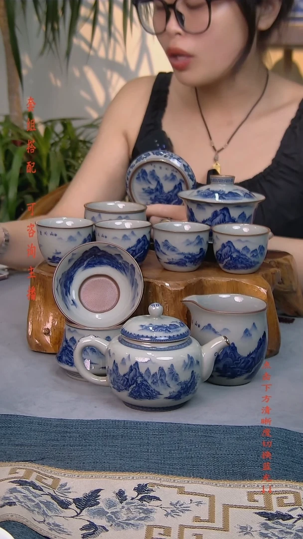 简装家用款10件套 老陶泥开片纹陶瓷茶具