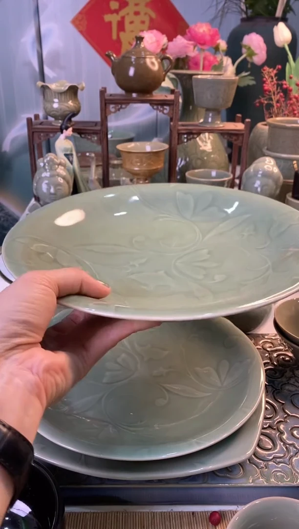 【闪购商品】10英寸玉兰圆盘【b00042】一个微瑕